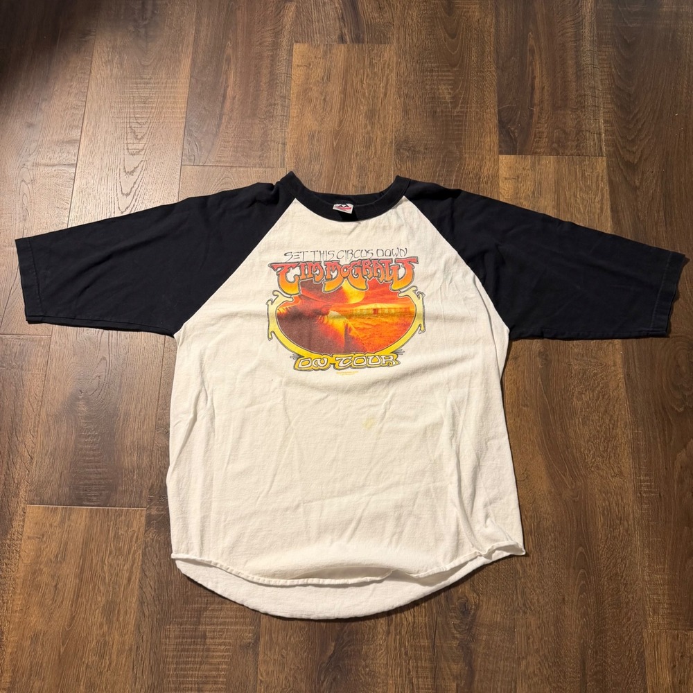 Vintage 2001 Tim McGraw Set This Circus Down Tour Baseball Shirt XL Raglan